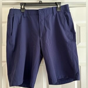 Under Armour Men's Heat Gear Navy Blue Shorts. Sz 38, Inseam 11 In.